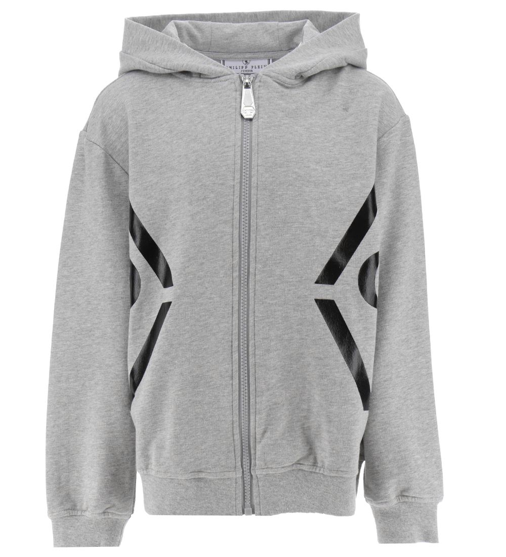 Philipp Plein Cardigan - Gråmelerad m. Svart