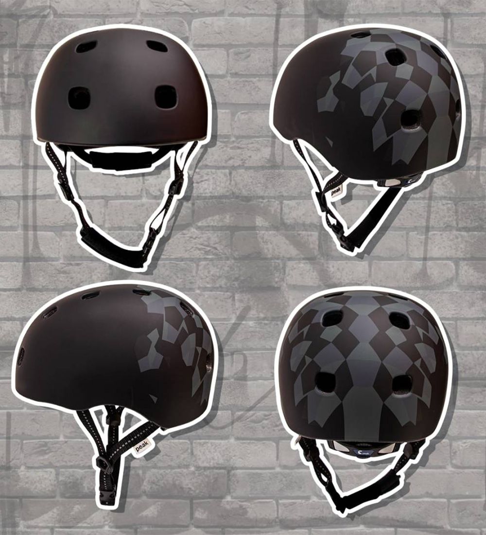 Crazy Safety Bicycle Helmet - Ramp - Black Squares