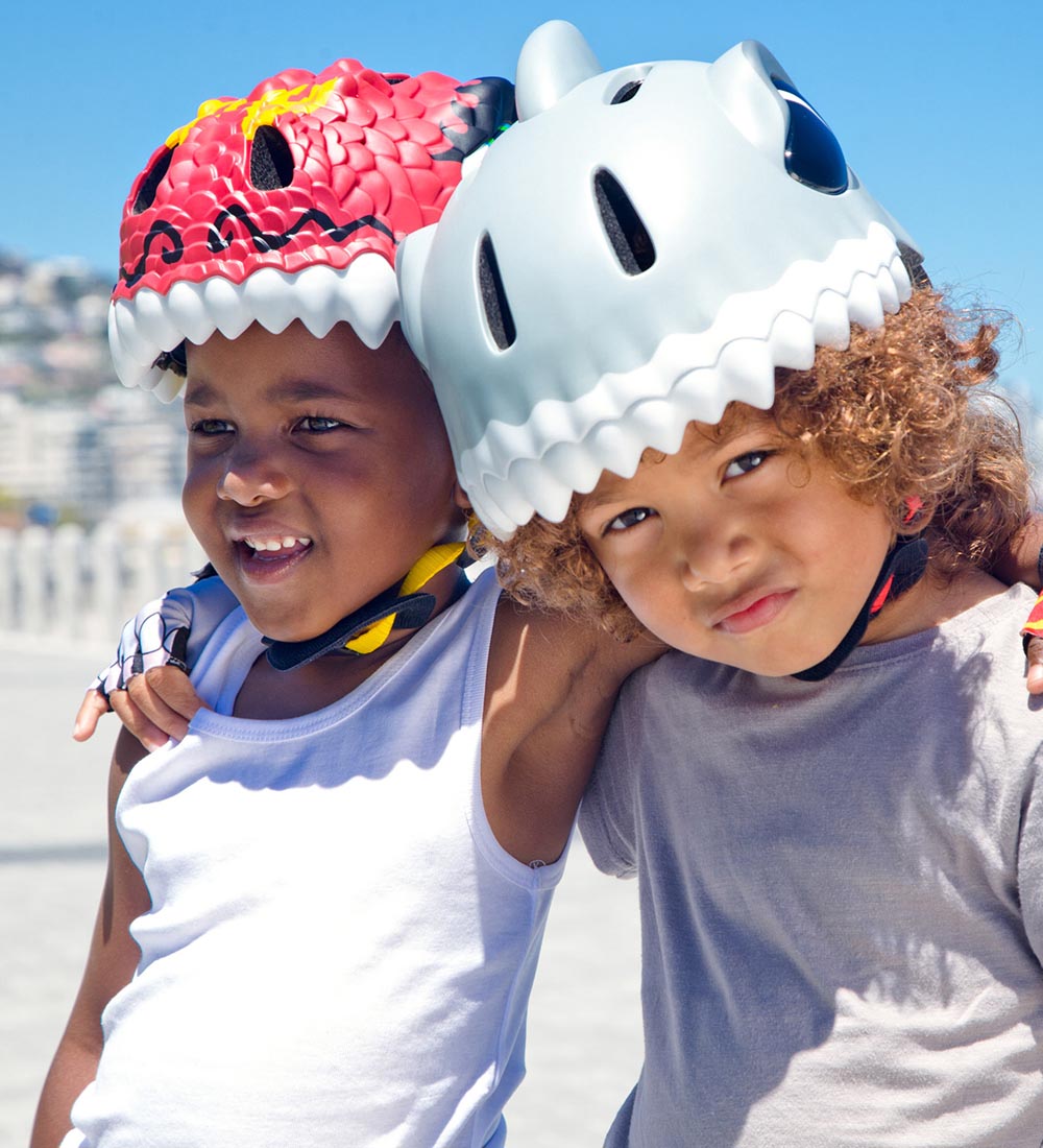 Crazy Safety Bicycle Helmet w. Light - Dragon - Red