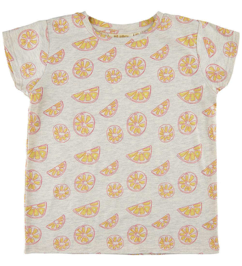 Soft Gallery T-shirt - SgPilou - Oranges - Light Grey Melange AO
