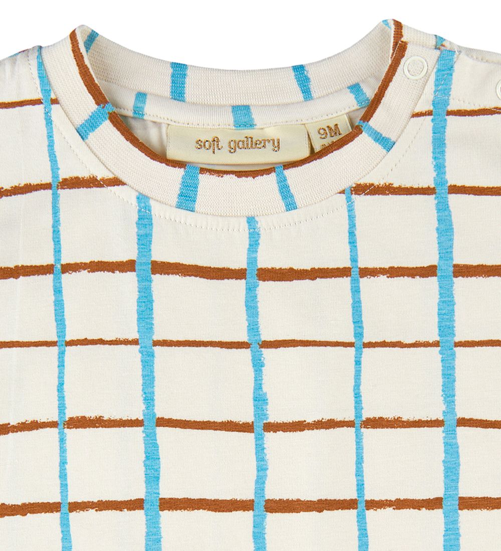 Soft Gallery T-shirt - SgJared - Check - Gardenia