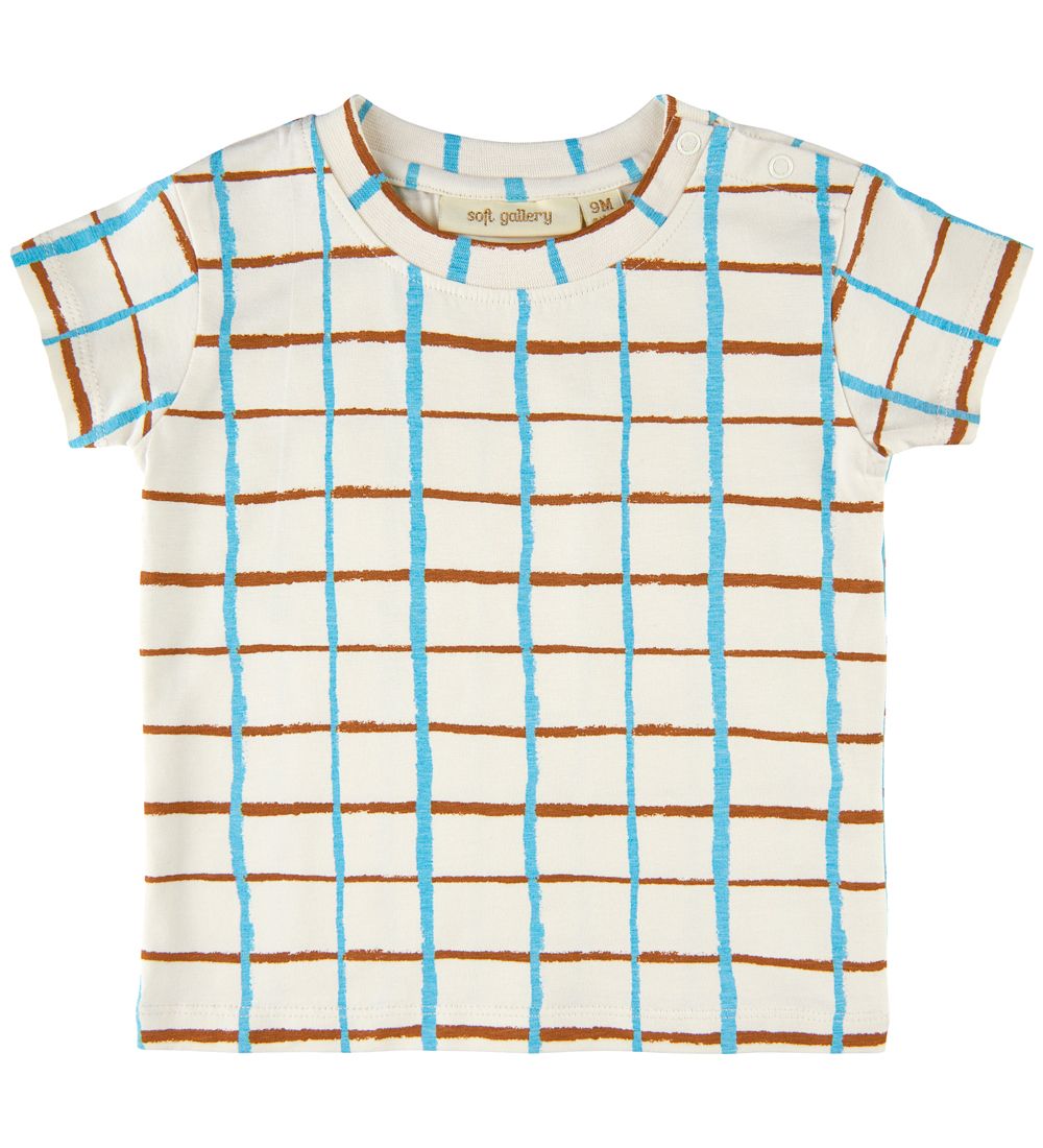 Soft Gallery T-shirt - SgJared - Check - Gardenia