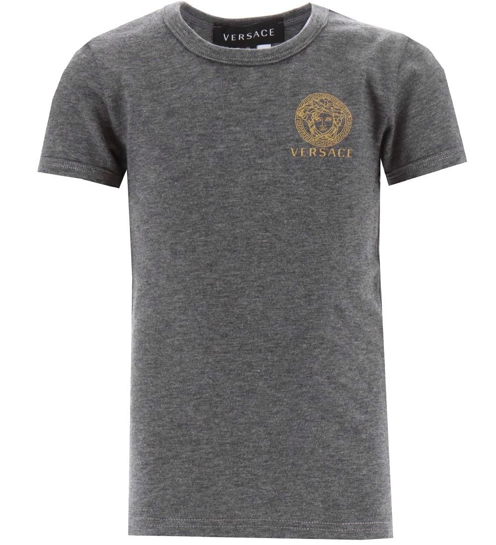 Versace T-shirt - 2-Pack - Topeka - Grey Melange/Black w. Gold