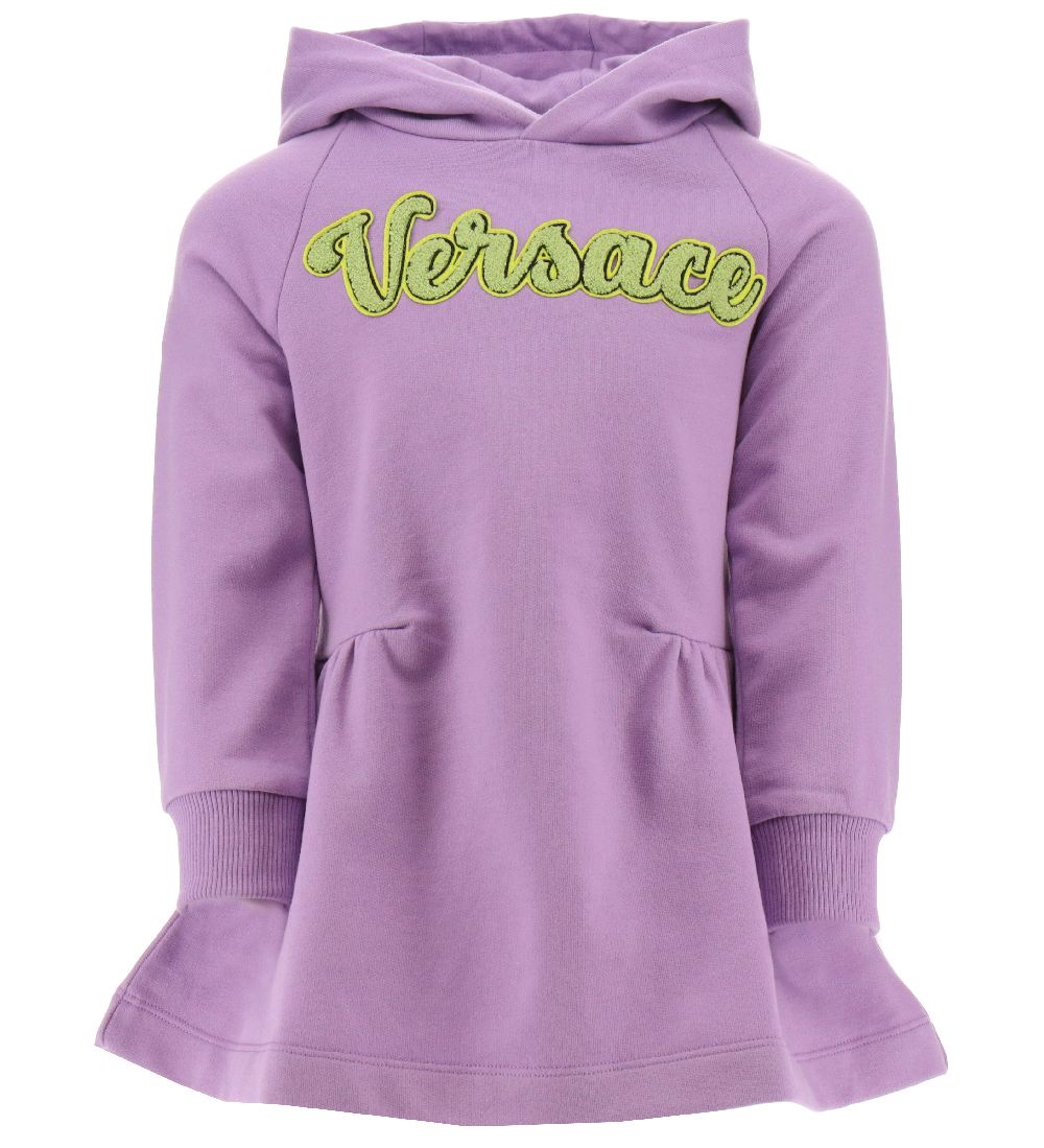 Robe en Molleton av. Capuche Versace - Bébé Violet/Acide Citron