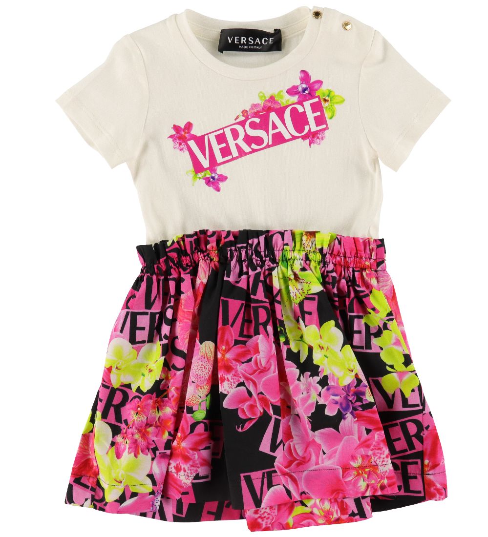 Robe Versace - Orchid - Blanc/Noir av. Rose