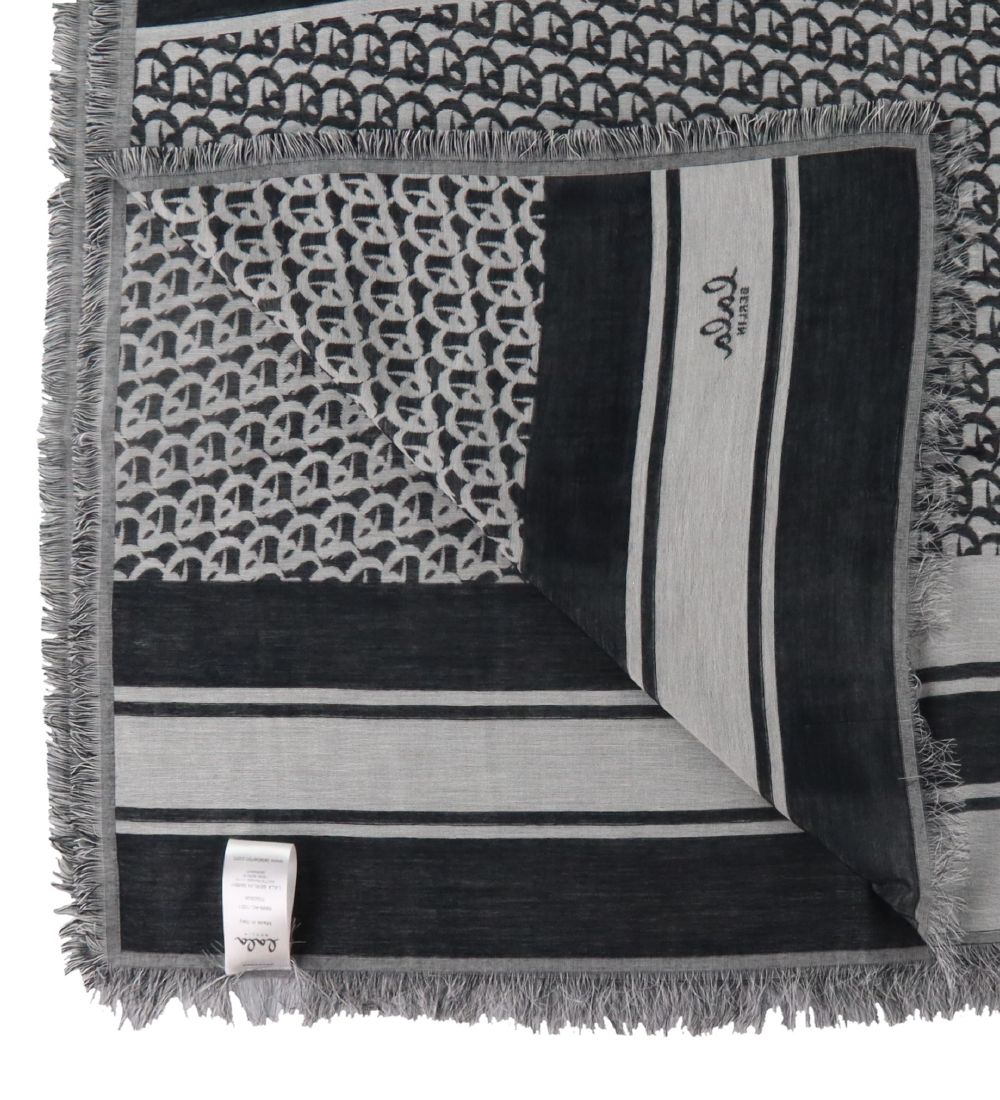 Lala Berlin Trefill - 200x65 - Monogram - Black Monogram On Whi