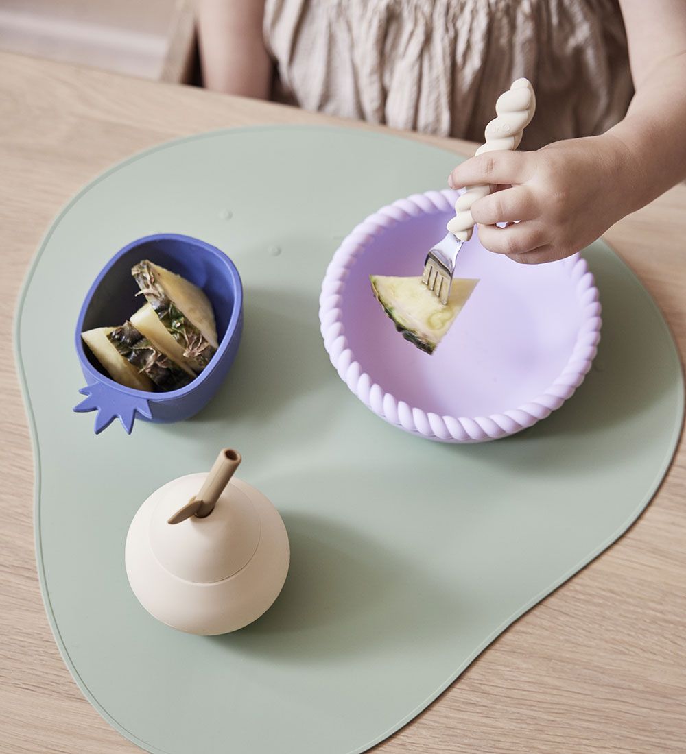 OYOY Dinner Set - Silicone - 2 Parts - Mellow - Light Rubber/Lav