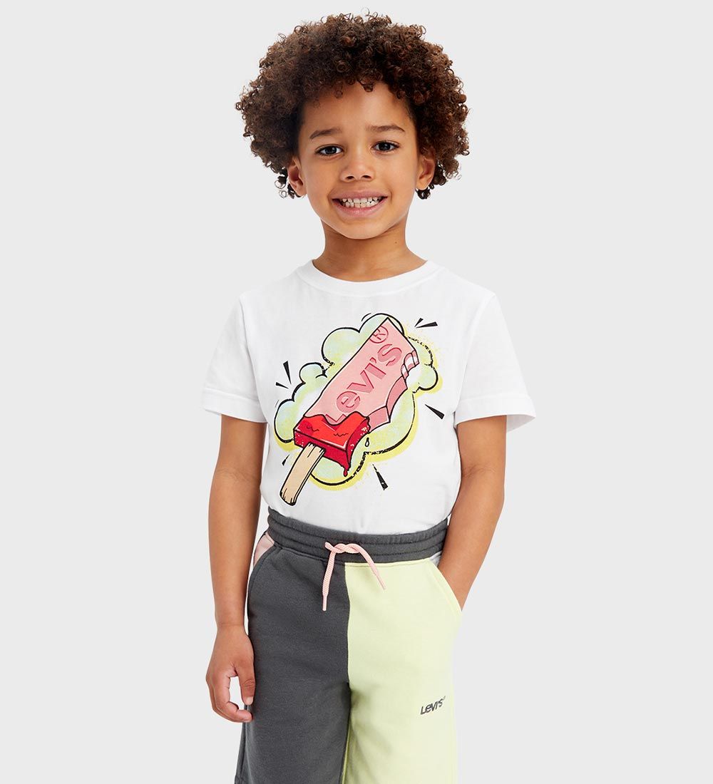 Levis Kids T-Shirt - Bright White av. Imprim