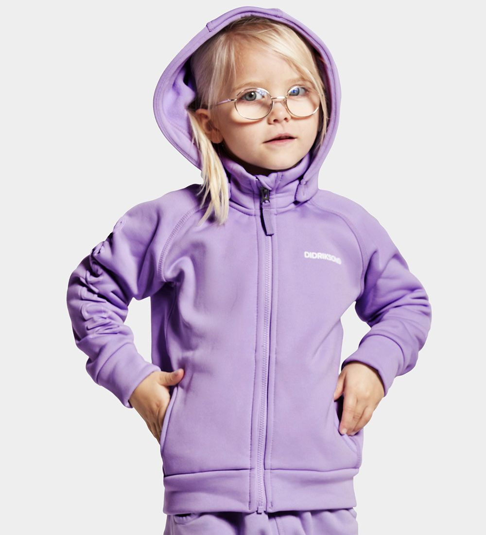 Didriksons Cardigan w. Fleece - Corin - Digital Purple