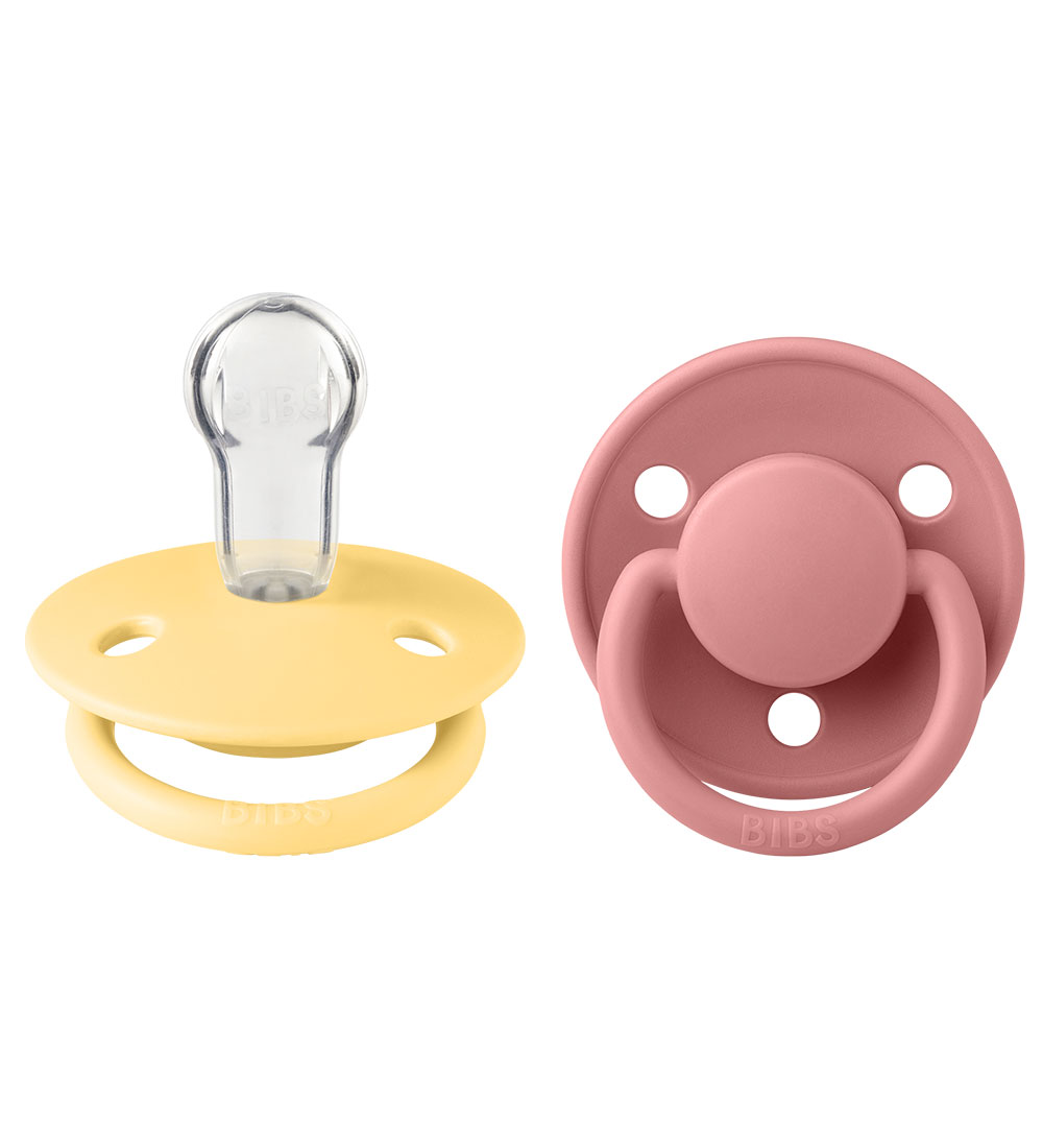 Bibs De Lux Dummies - 2-Pack - Round - Pale Butter/Dusty Pink