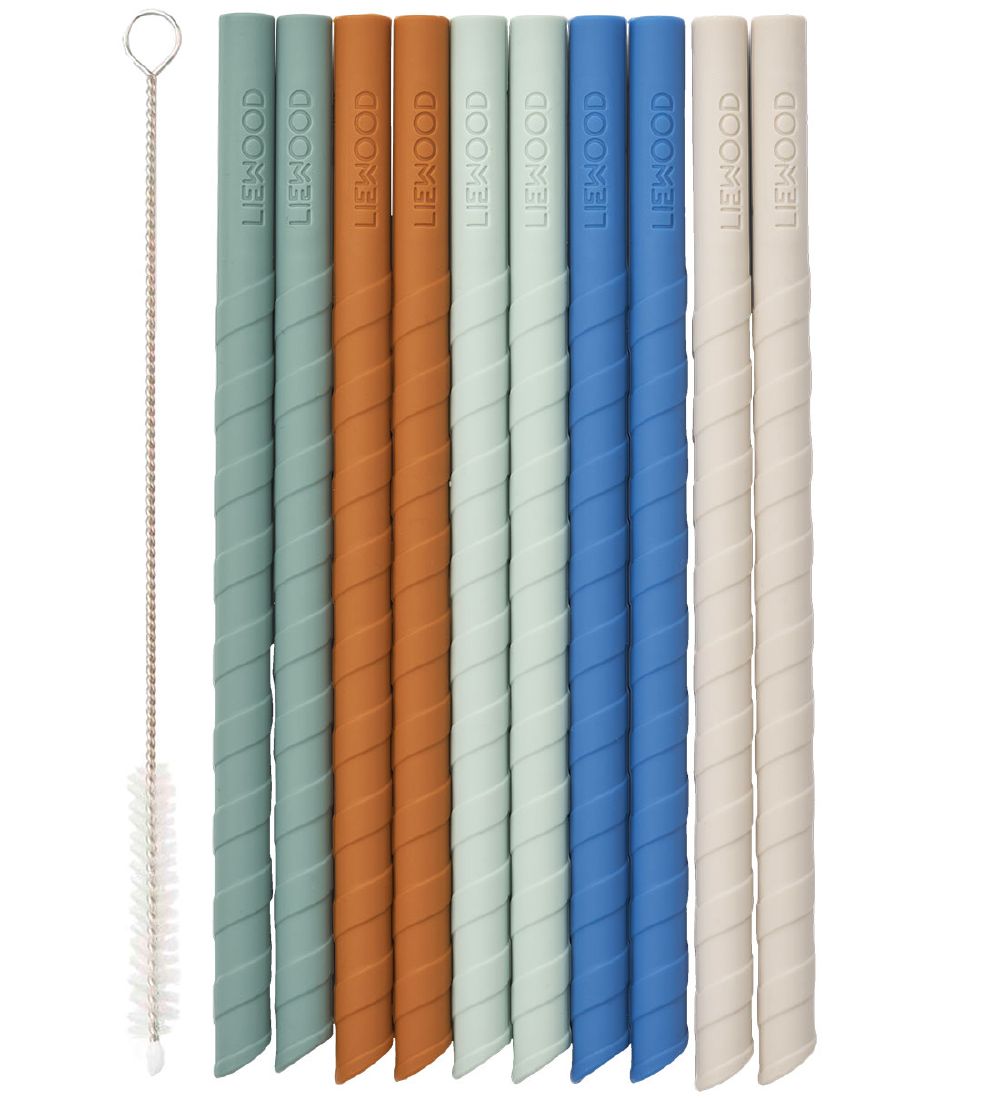 Paille Liewood - Silicone - 10 pièces - Timothée - Mustard Multi