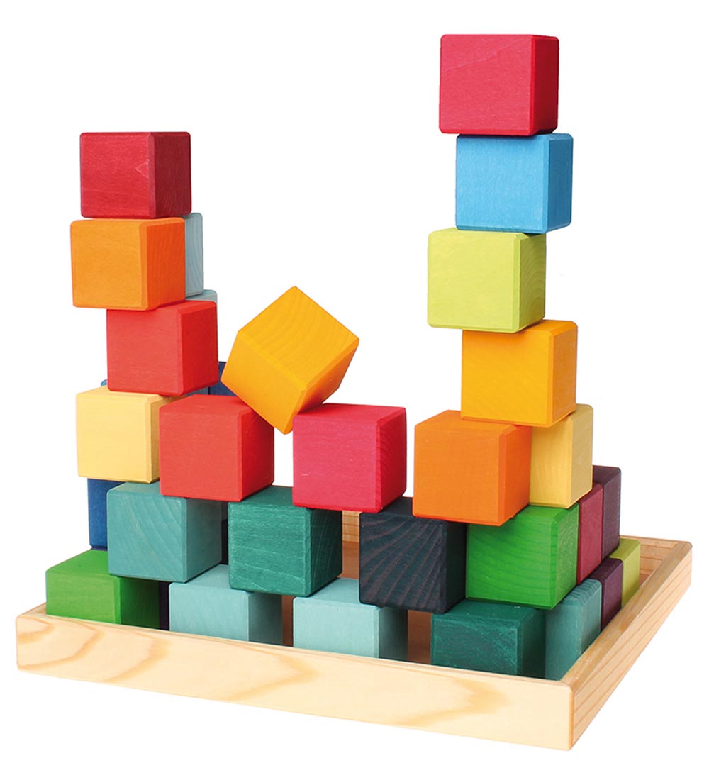 Jouet en bois Grimms - Blocs de couleurs - 37 Parties - Multicol