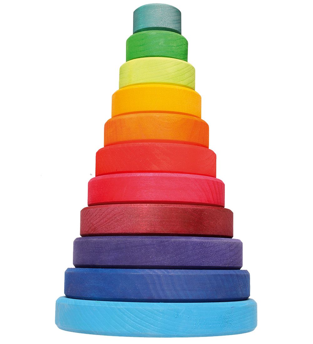 Grimms Wooden Toy - Stacking Tower - 11 Parts - Multicolour