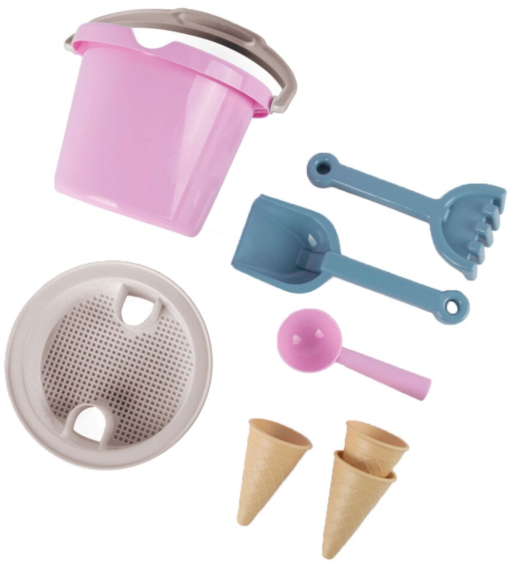 Dantoy Bucket Set - 8 Parts - Thorbjørn - Pink