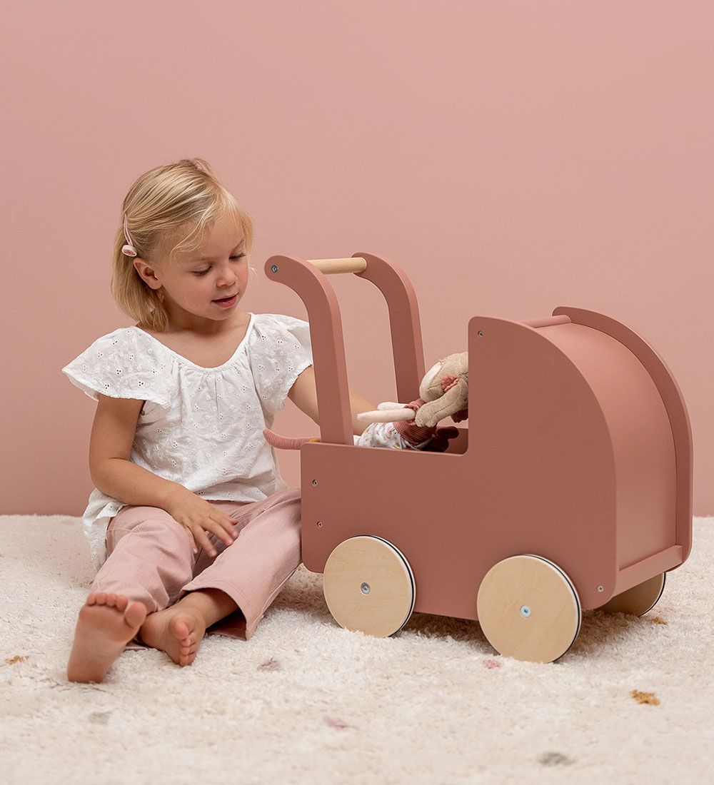 Little Dutch Dockvagn - Trä - Rosa