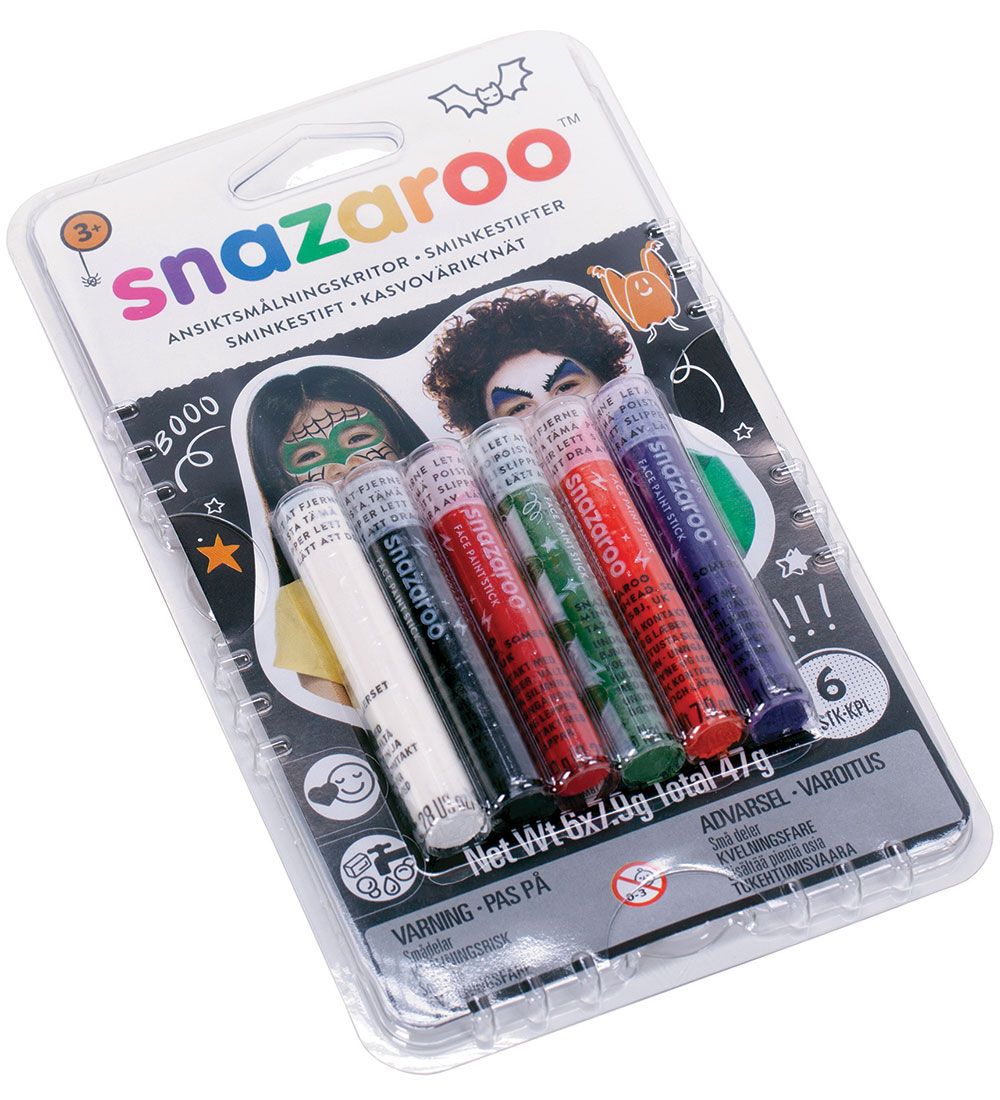 Maquillage pour Visage SNAZAROO - Fondateur - 6 pces - Halloween
