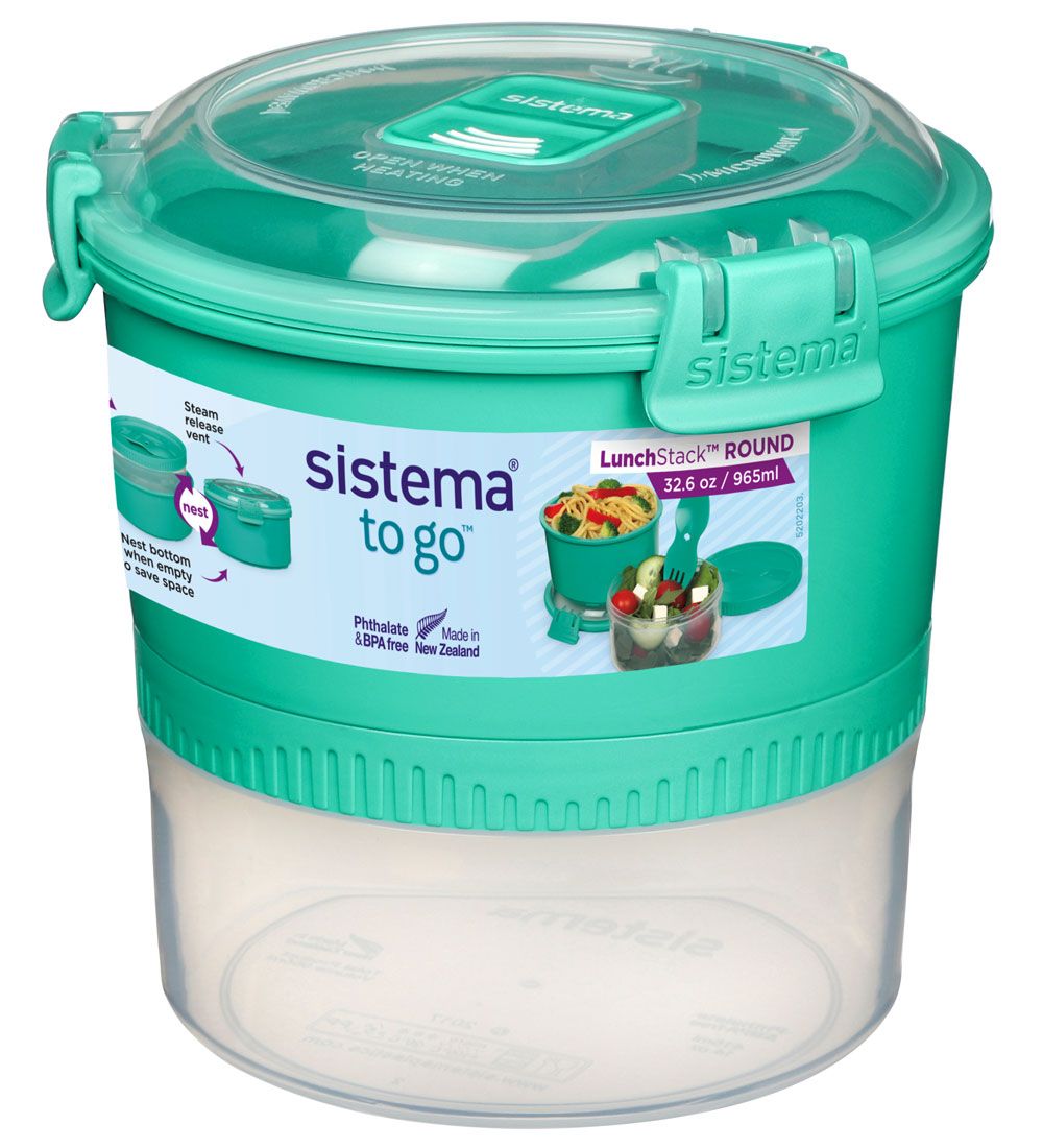 Sistema Brotdose m. Besteck - Lunch Stack - 965 ml - Türkis