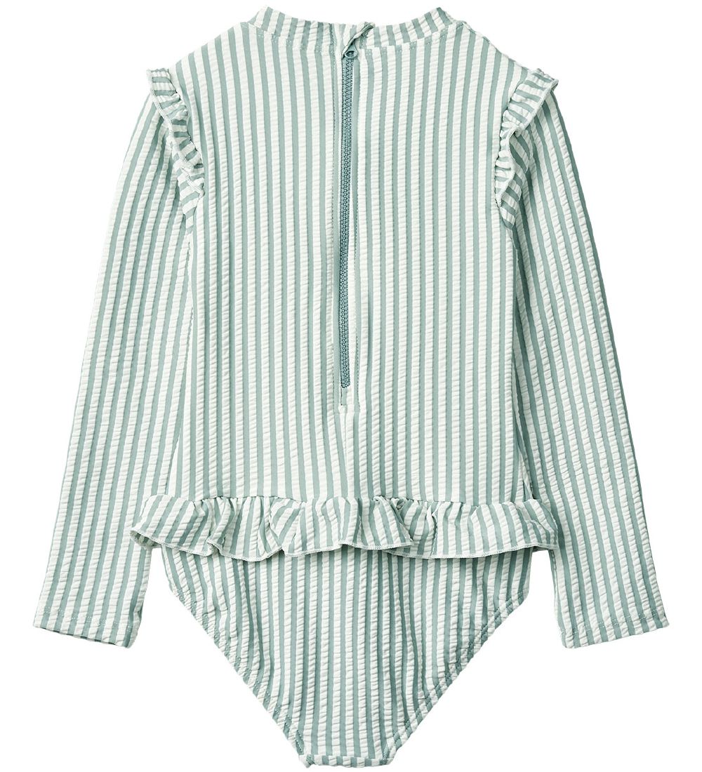 Liewood Swimsuit - Sille - UV40+ - Sea Blue/White
