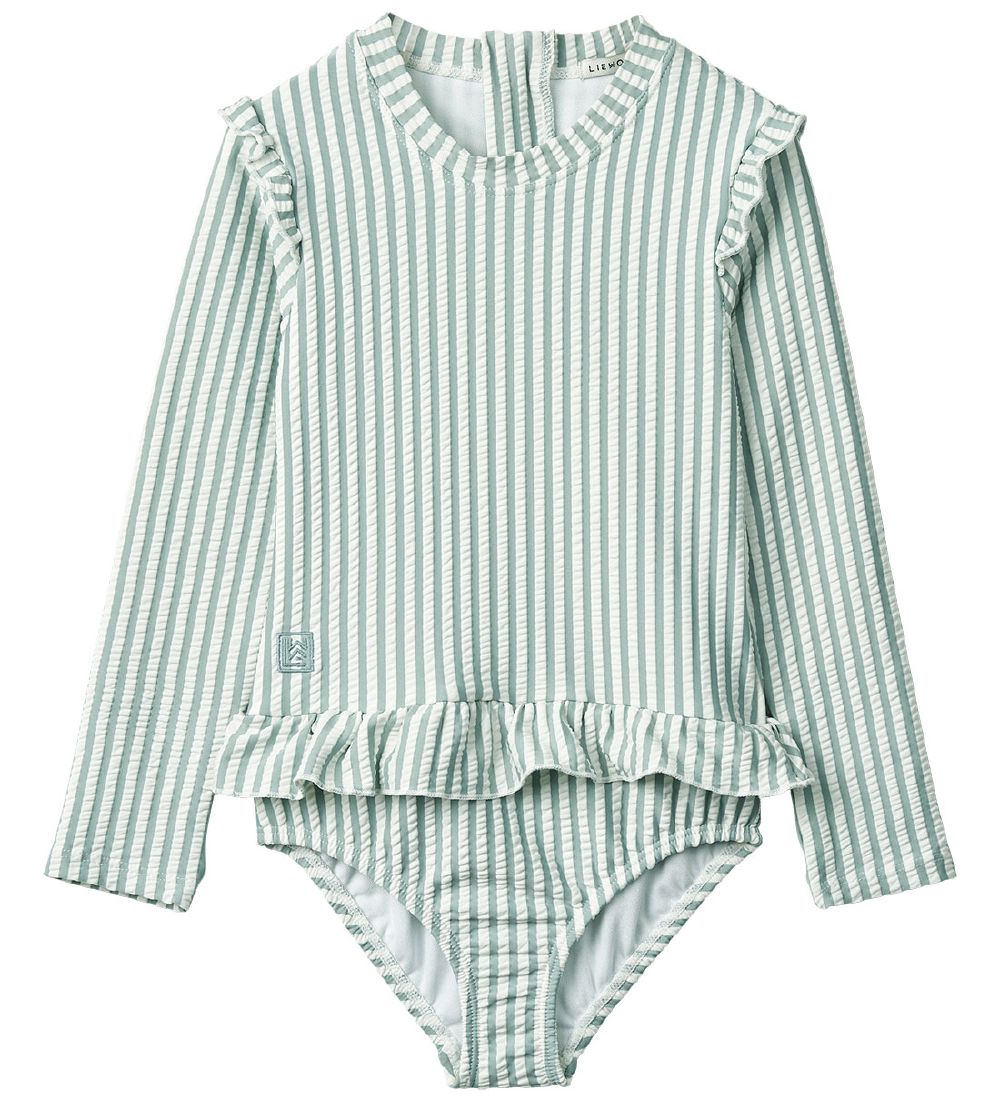 Liewood Swimsuit - Sille - UV40+ - Sea Blue/White