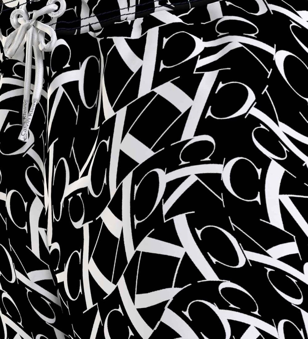Calvin Klein Swim Trunks - Medium+ Drawstring - Monogram Black