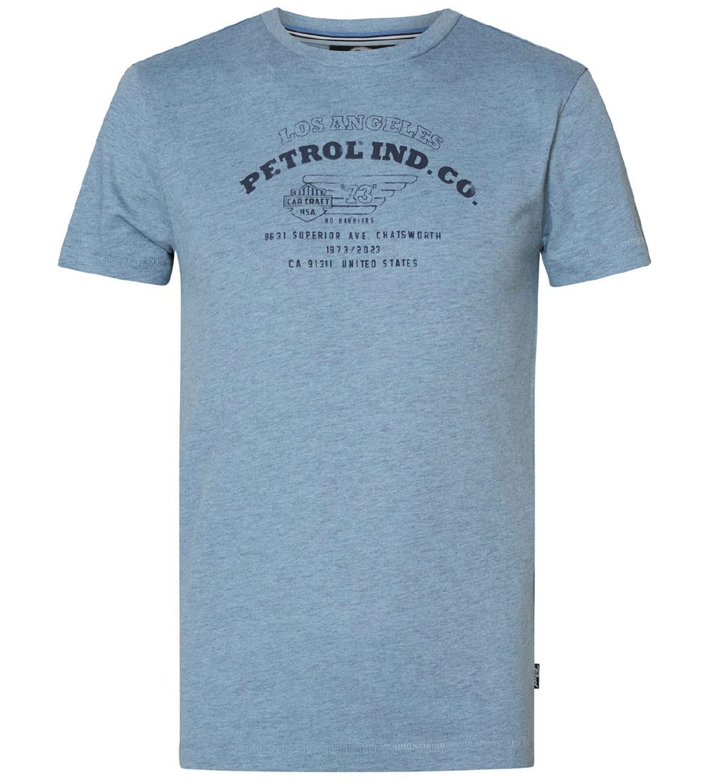 Petrol Industries T-shirt - Classic+ Print - Dusty Blue