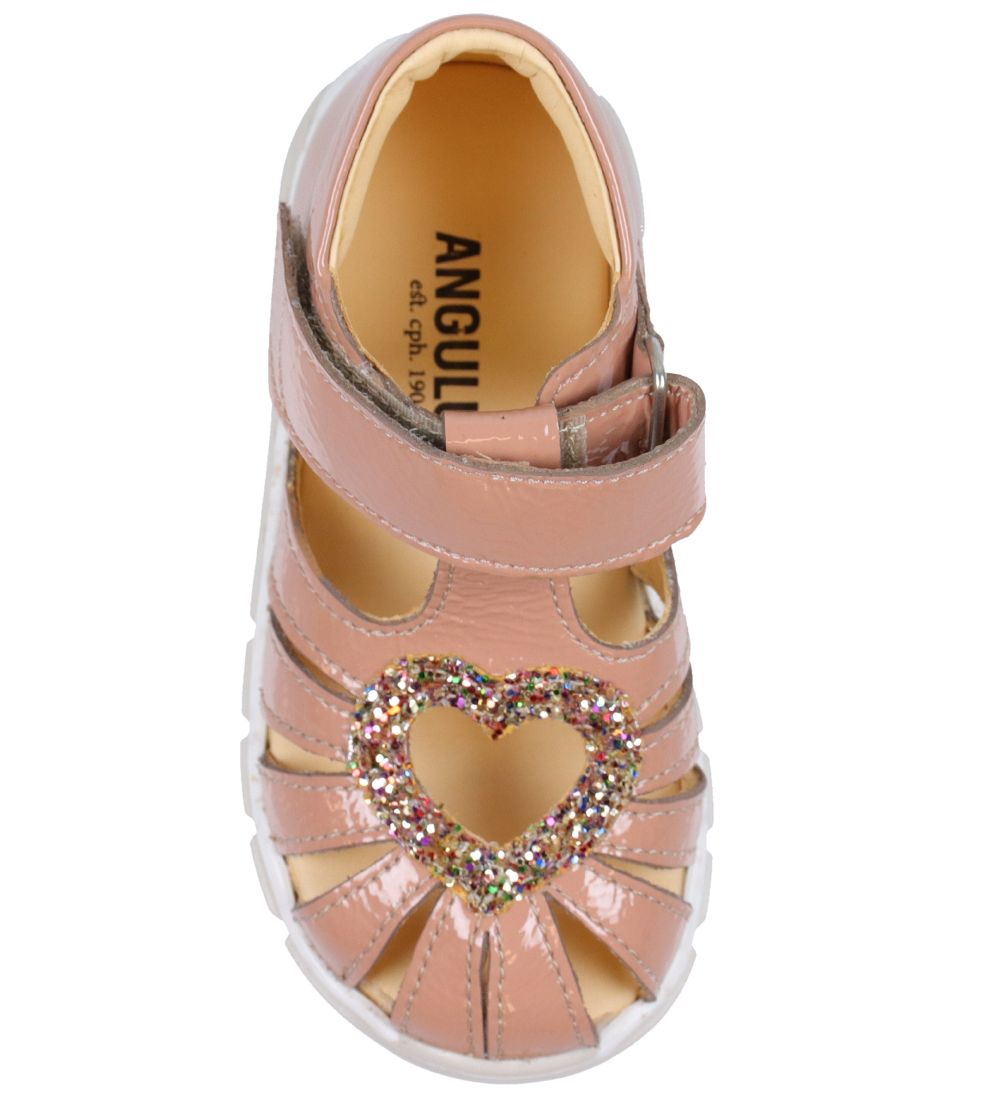 Angulus Prewalker Sandals - Dark Peach w. Glitter