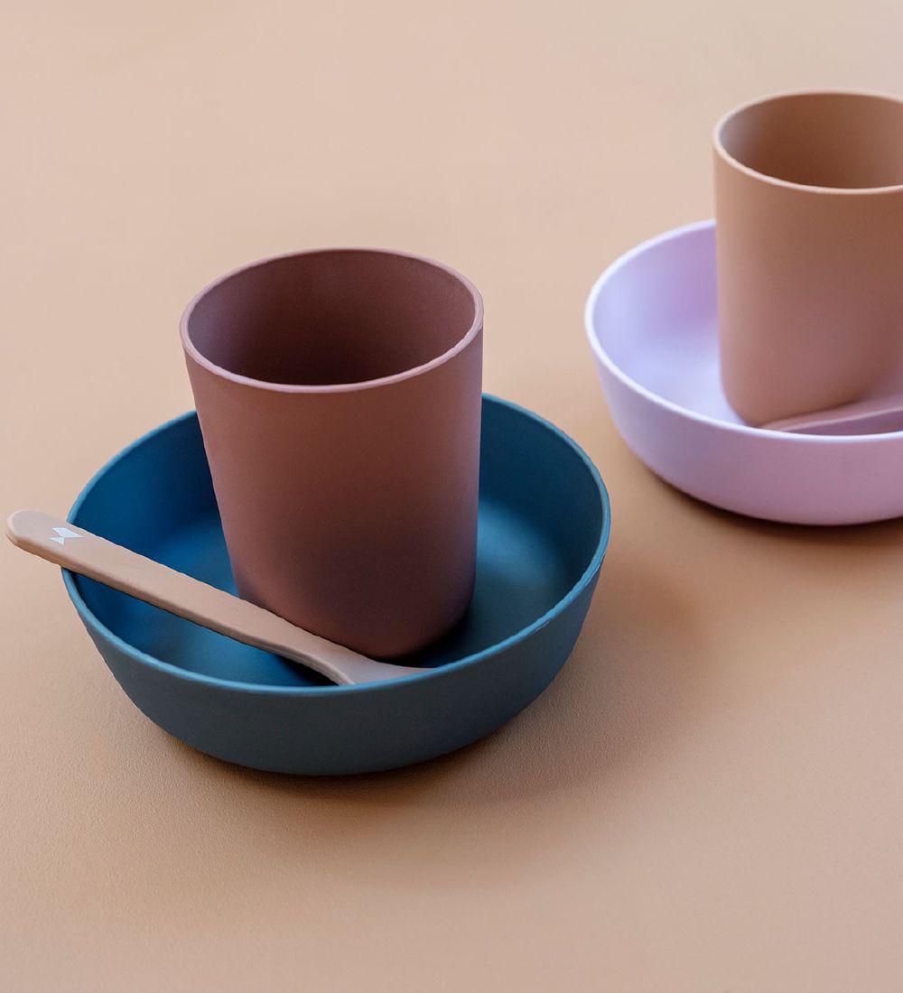 Fabelab Dinner Set - Bioplastic - 3 Parts - Blue Mix