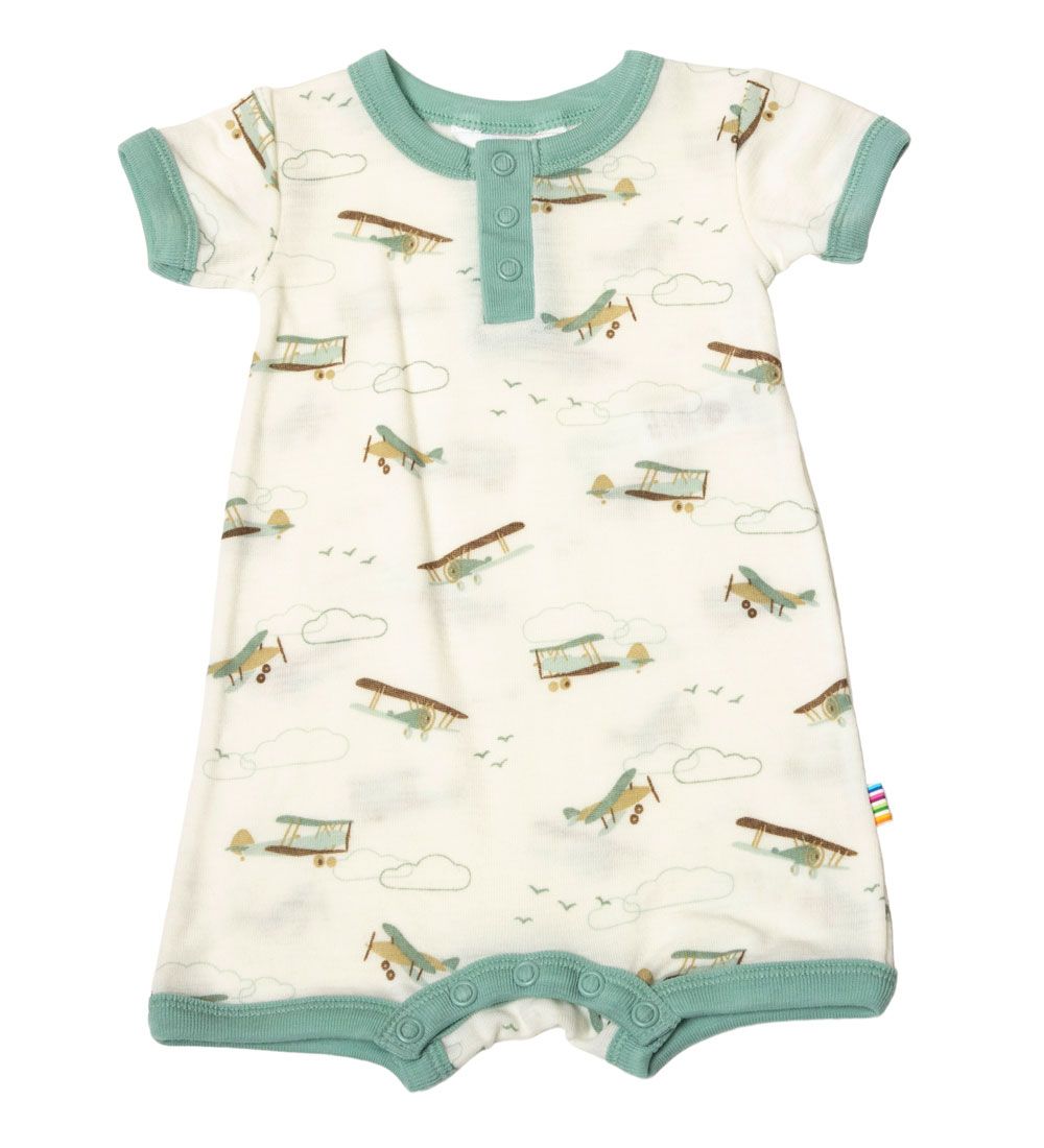 Joha Summer Romper - Wool - White w. Print