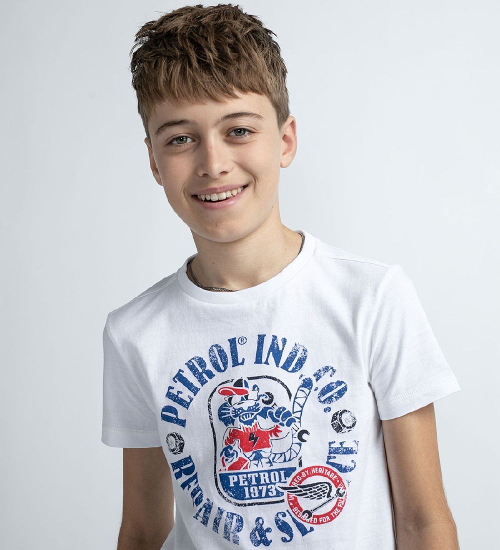 Petrol Industries T-shirt - Classic+ Print - Bright White