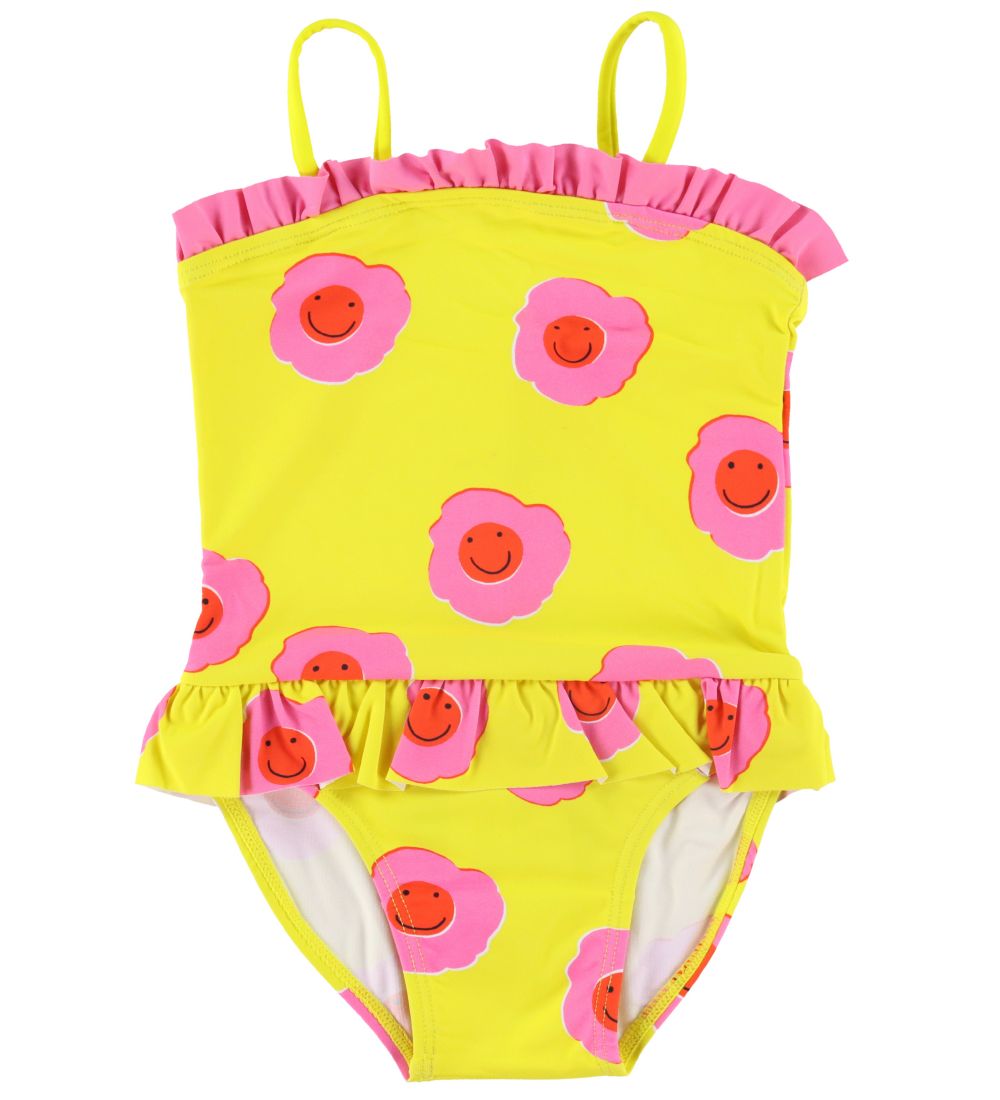 Stella McCartney Kids Swimsuit - UV50+ - Yellow w. Flowers