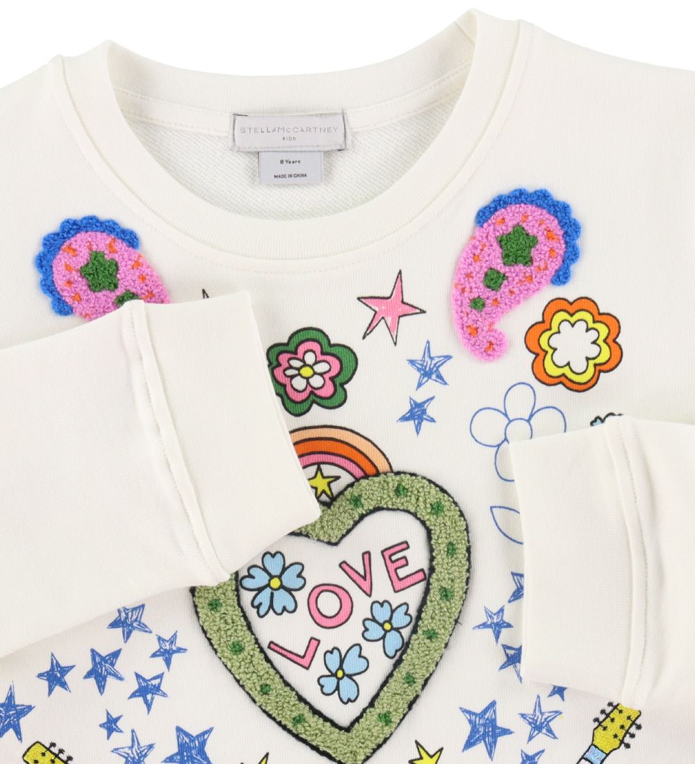Stella McCartney Kids Sweatshirt - Love - Weiß m. Print