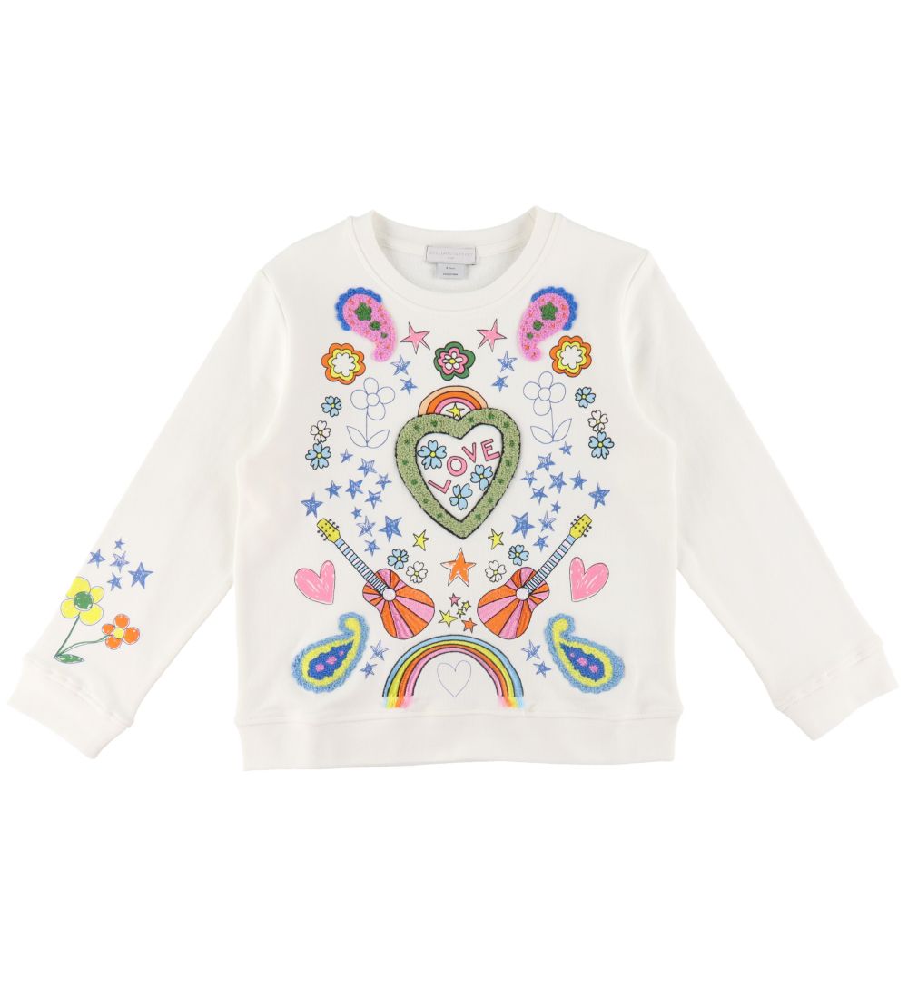 Stella McCartney Kids Sweatshirt - Love - Weiß m. Print