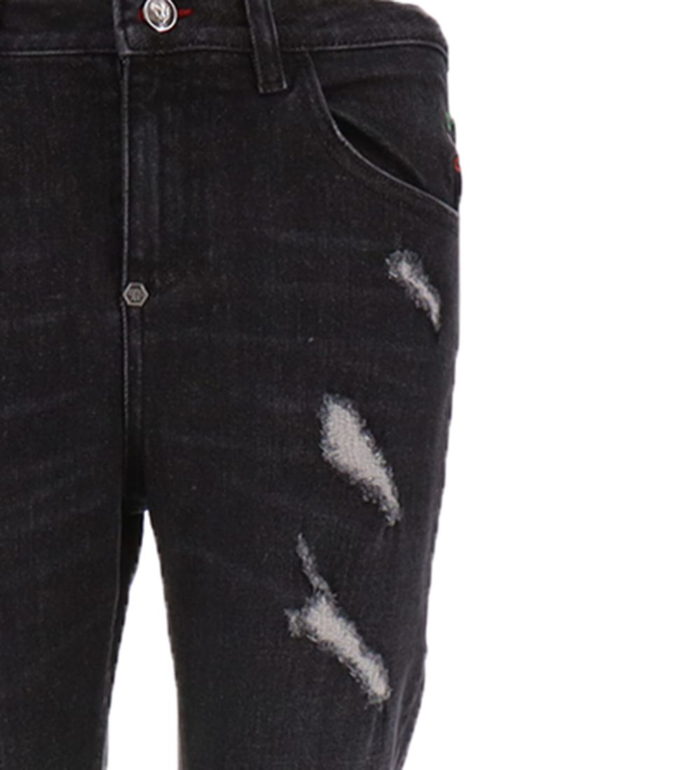 Philipp Plein Jeans - Schwarz m. Abnutzung