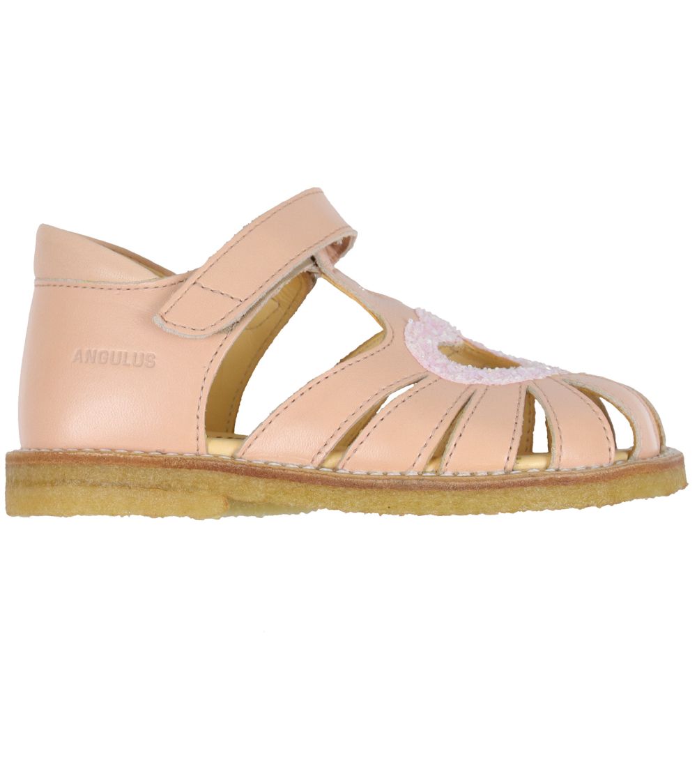 Angulus Sandal - Peach w. Glitter
