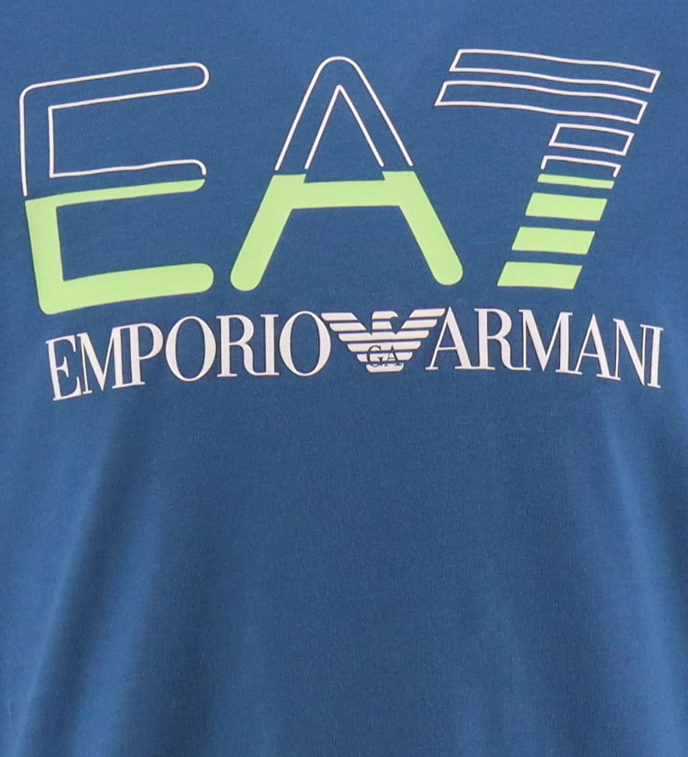 EA7 T-shirt - Dark Blue w. Lime