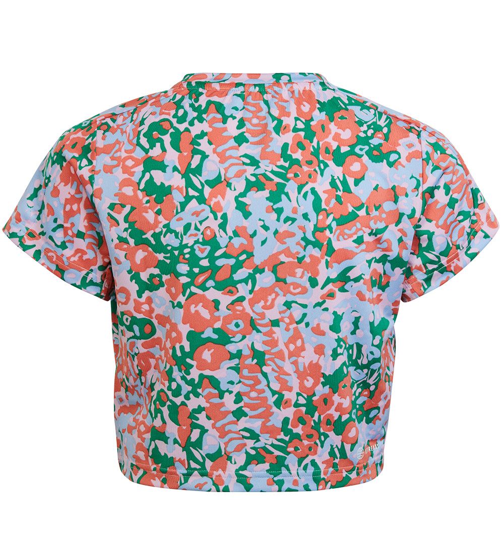 T-Shirt adidas Performance - G TR-ES AOP T - Bleu/Vert/Rose