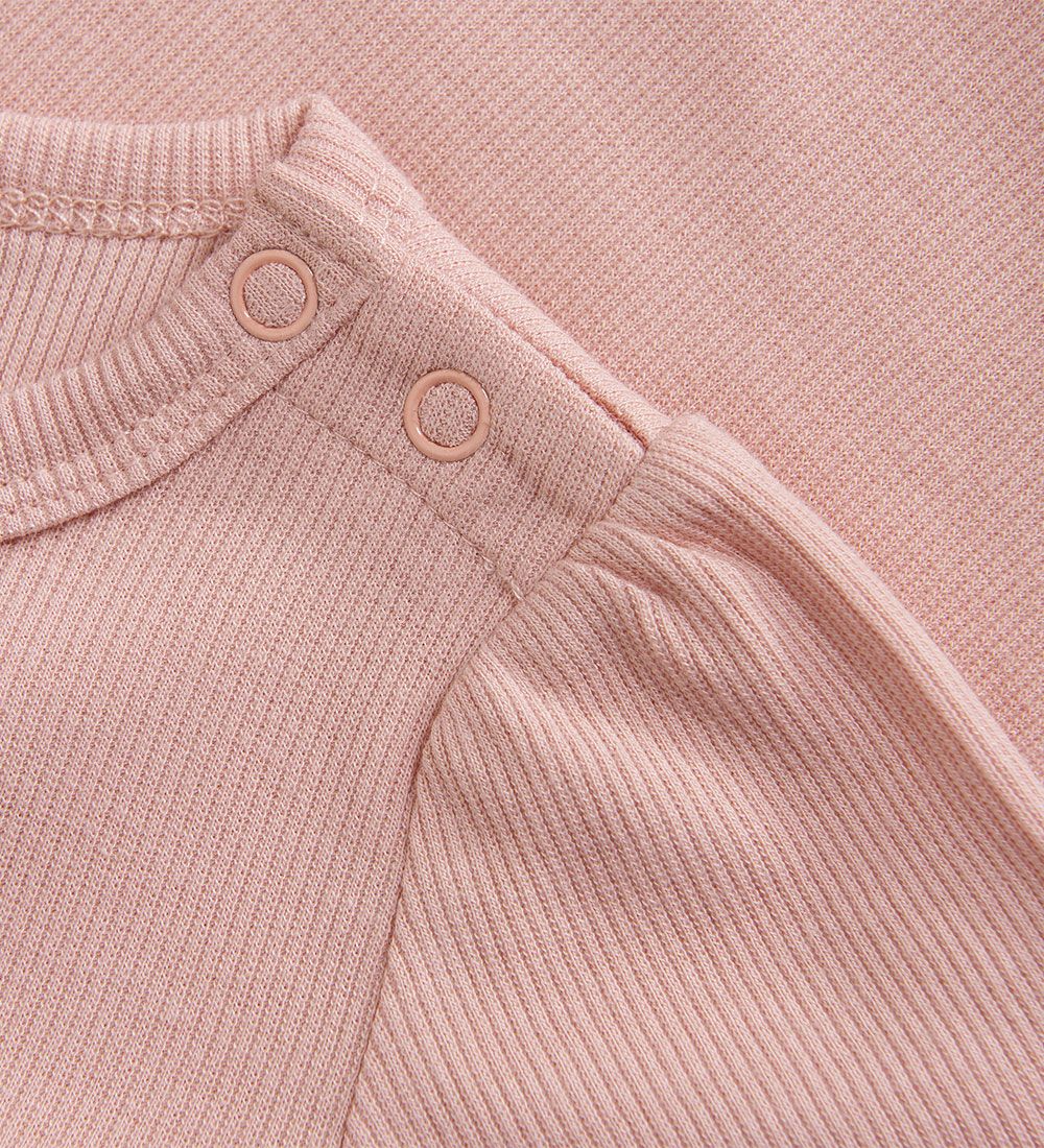 CeLaVi Romper l/s - Rib - Solid - Rose Cloud