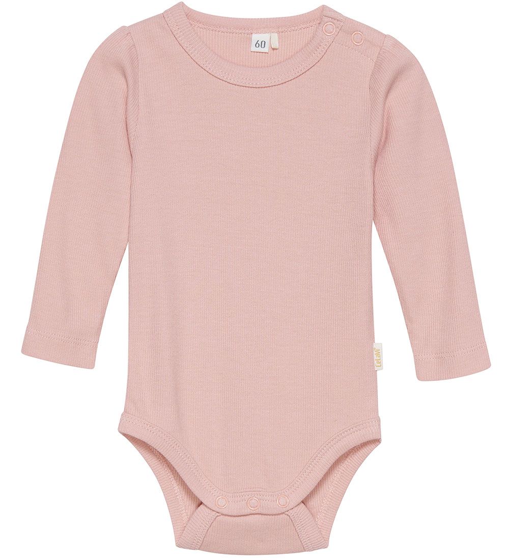 CeLaVi Romper l/s - Rib - Solid - Rose Cloud