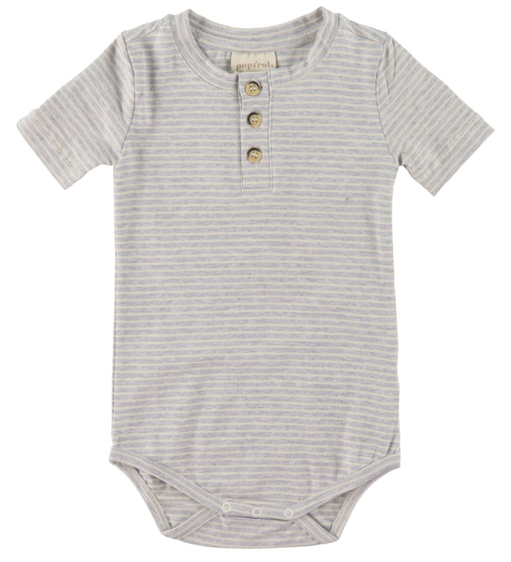 Popirol Bodysuit s/s - Poolli - Striped Light Grey