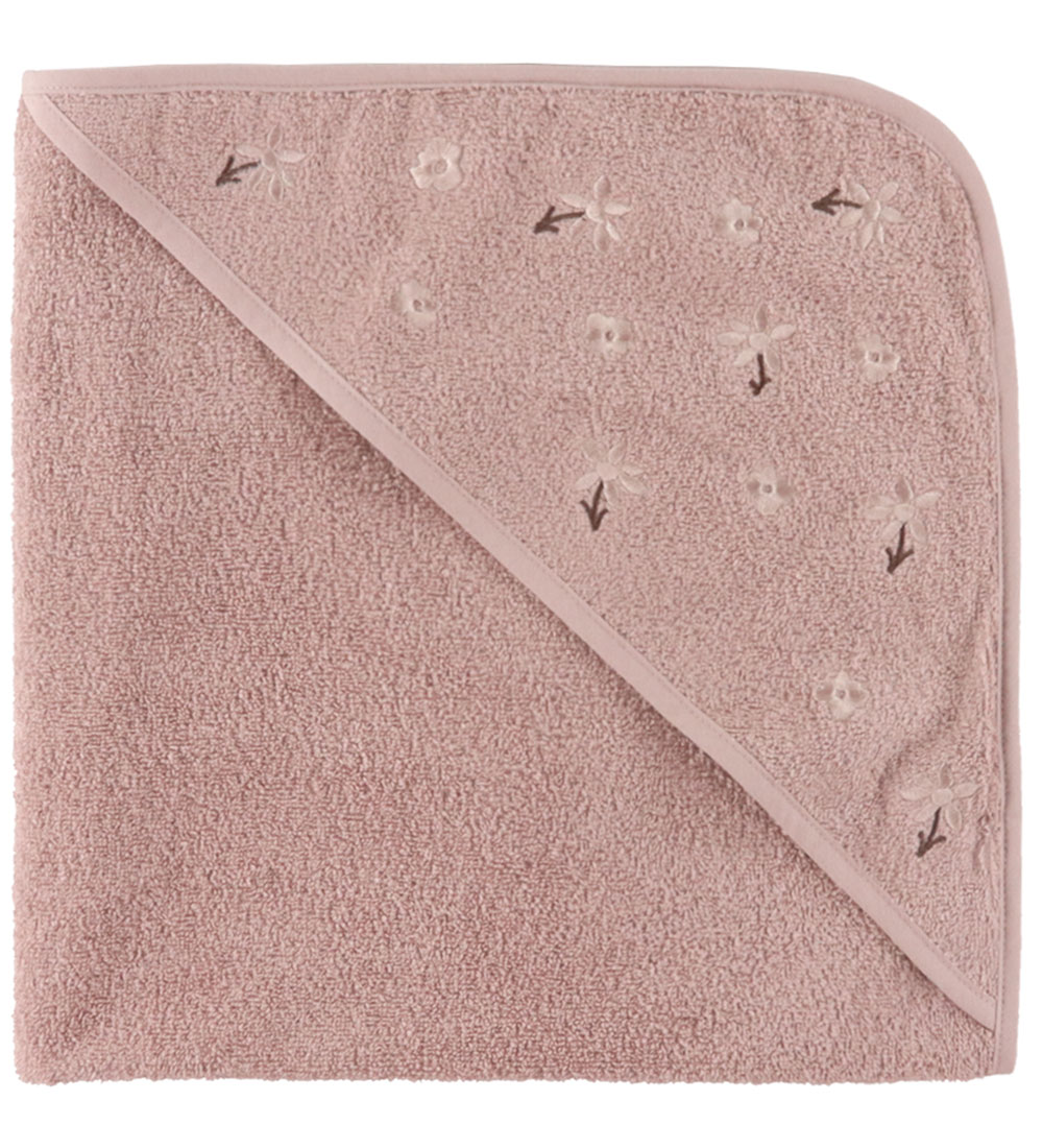Nørgaard Madsens Baby towel - 75x75 cm - Pale Mauve w. Flower
