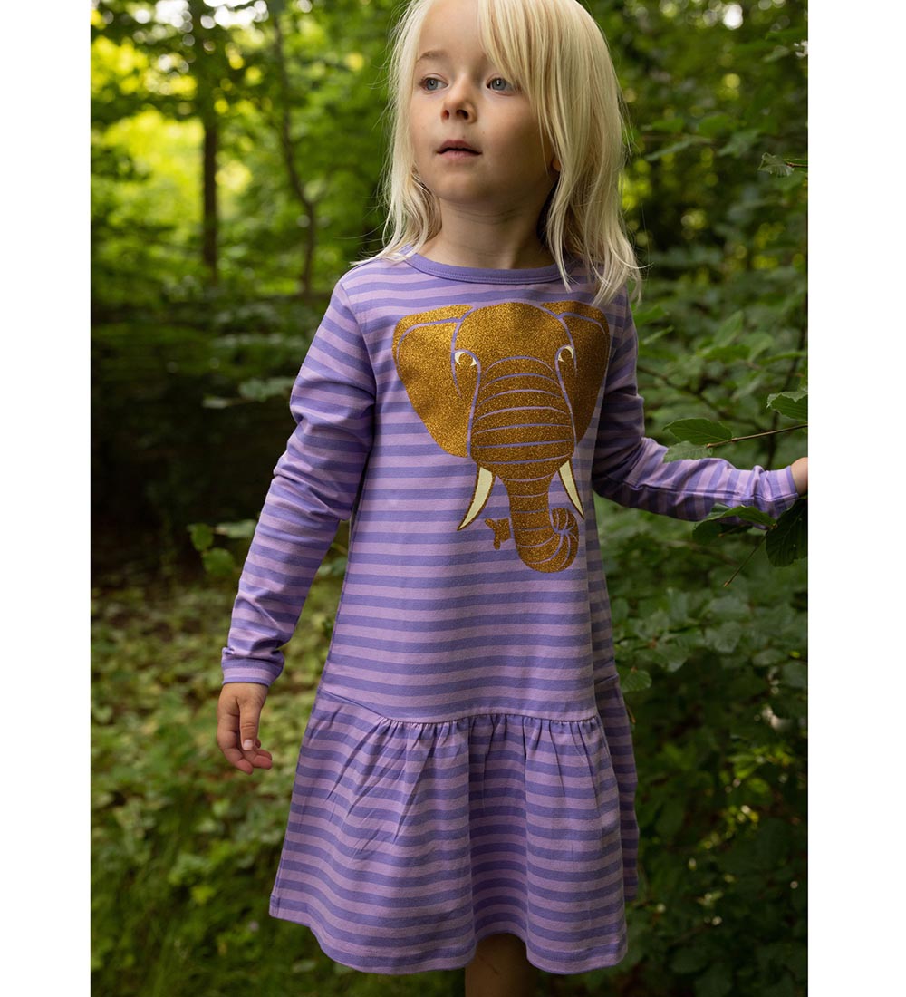 DYR Dress - ANIMALZanzi - Soft Viola/Viola w. Gold Elephant