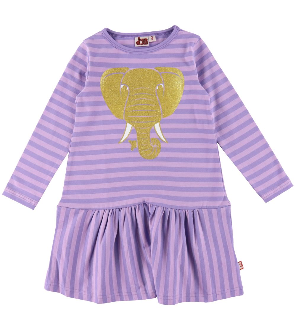 DYR Dress - ANIMALZanzi - Soft Viola/Viola w. Gold Elephant