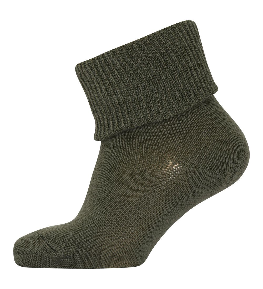 Melton Socks - Let's Go - Ivy Green w. Anti-Slip