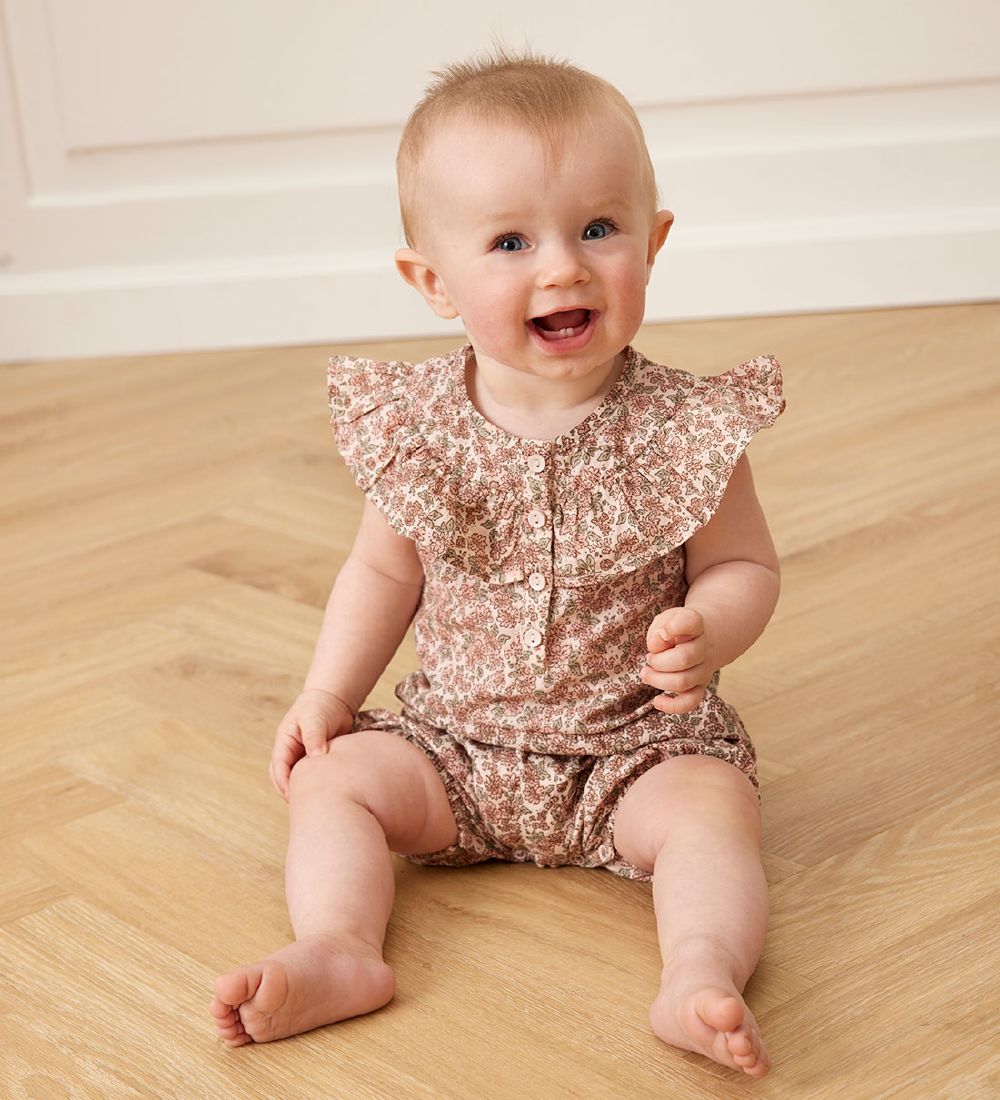 Bruuns Bazaar Summer Romper - Daryna - Beige w. Flowers