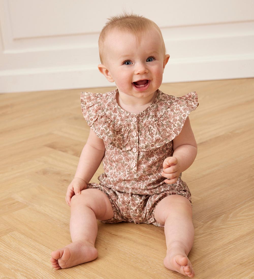 Bruuns Bazaar Summer Romper - Daryna - Beige w. Flowers