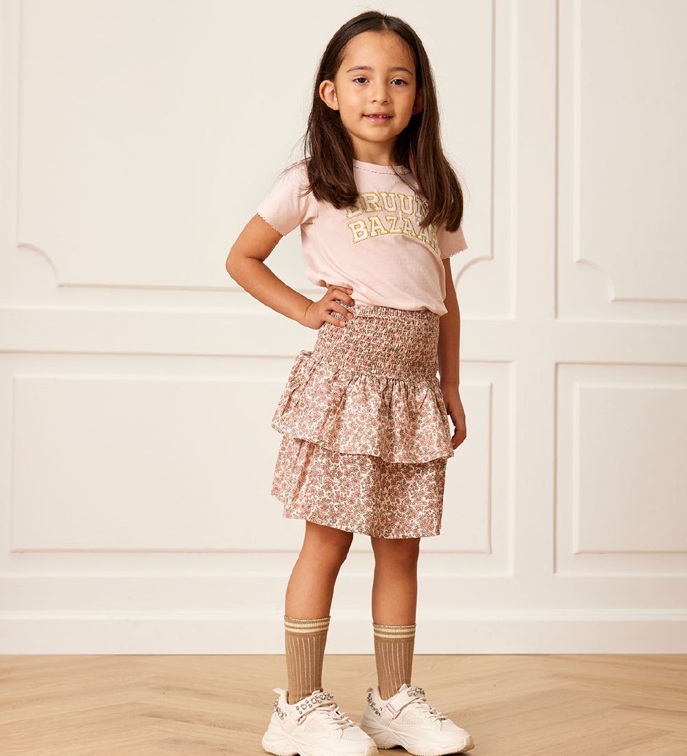 Bruuns Bazaar Skirt - Ibia - Beige w. Flowers