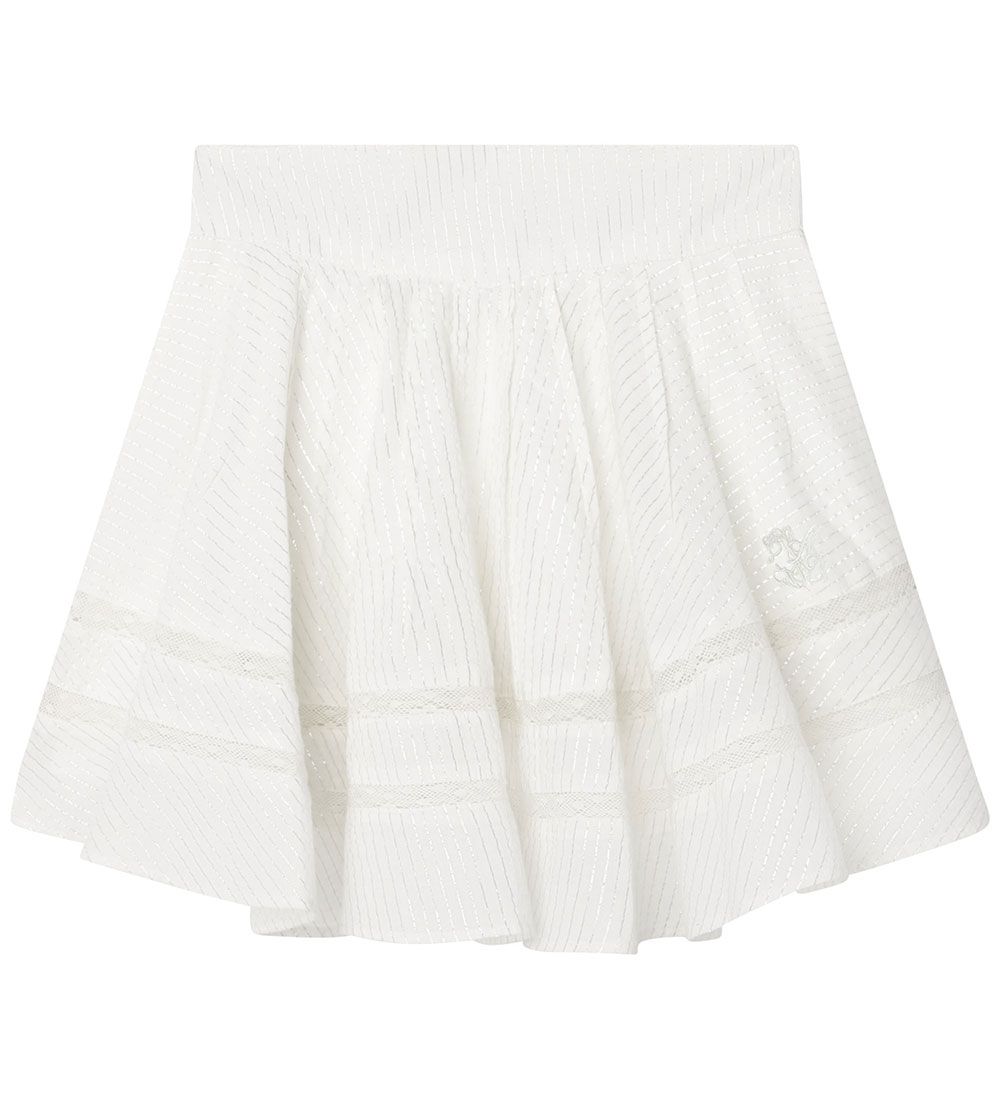 Zadig & Voltaire Skirt - Ivory w. Silver stripes