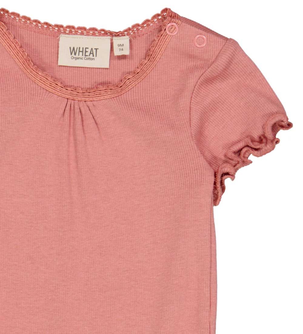 Wheat Bodysuit s/s - Rib - Old Rose