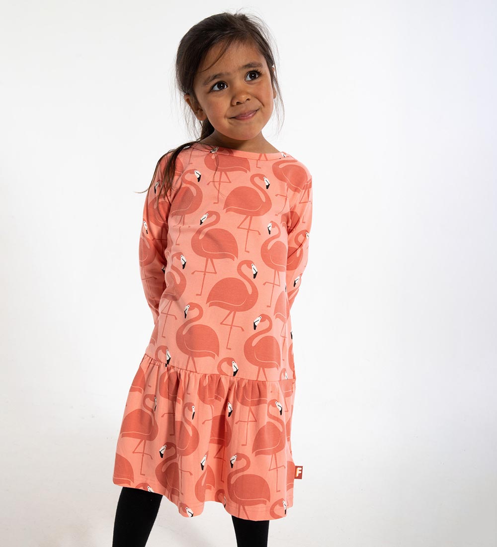 DYR Dress - DYRZanzi - Coral w. Flamingos