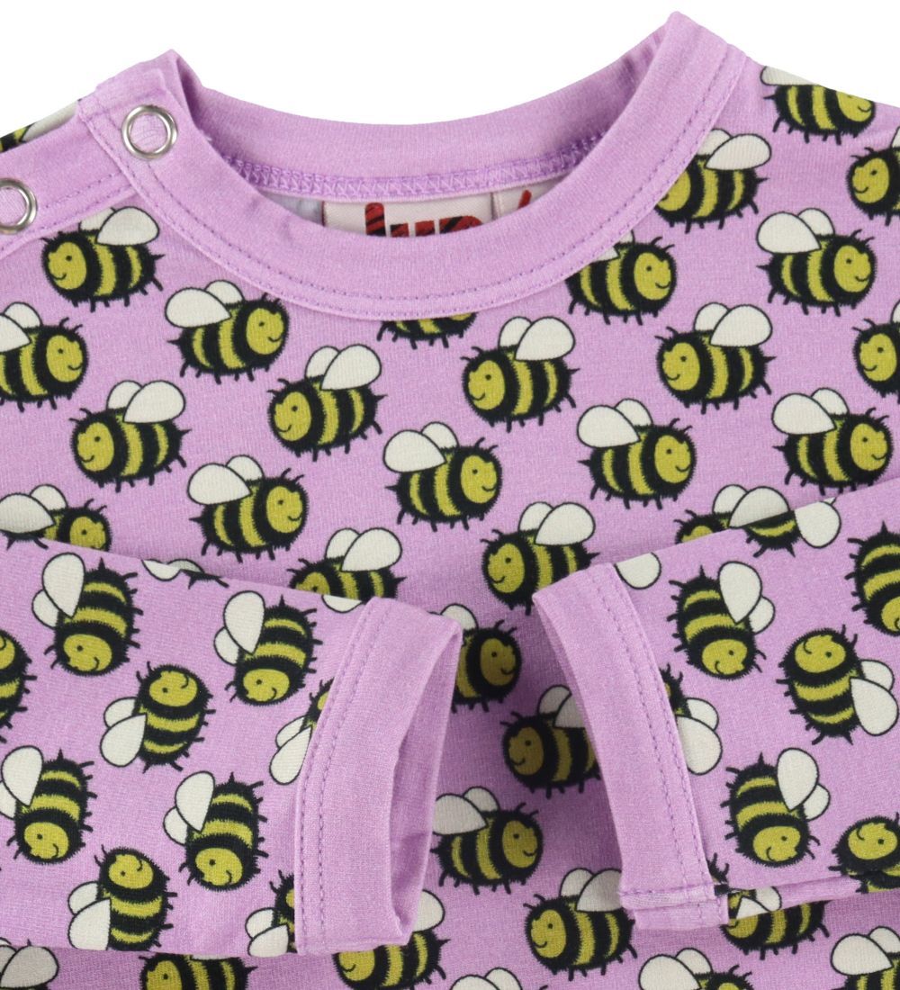 DYR Bodysuit l/s - ANIMALQuack - Soft Viola w. Bees